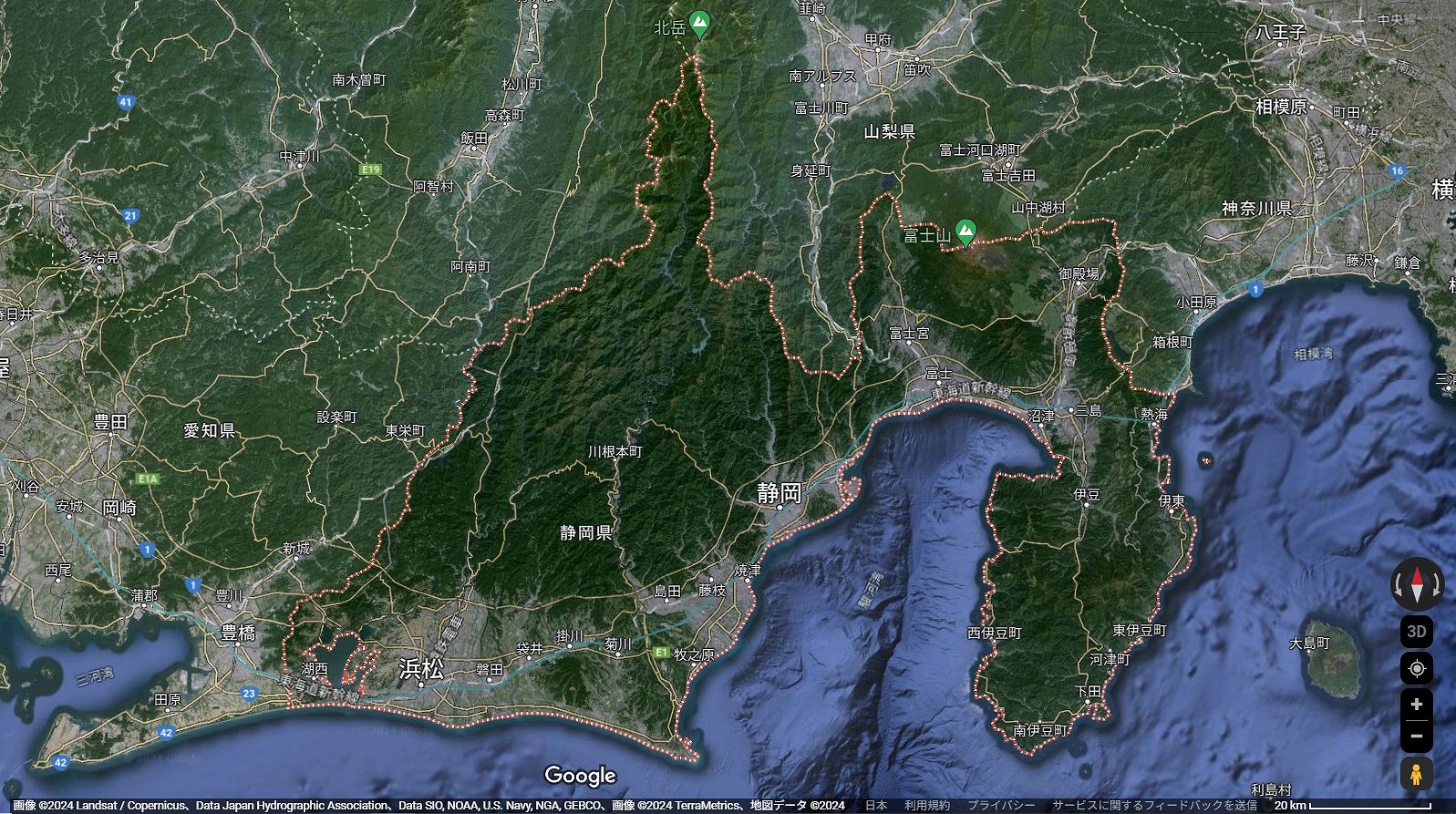 静岡県      の地図